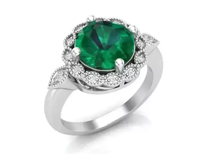 Round center diamond jewelry ring for woman