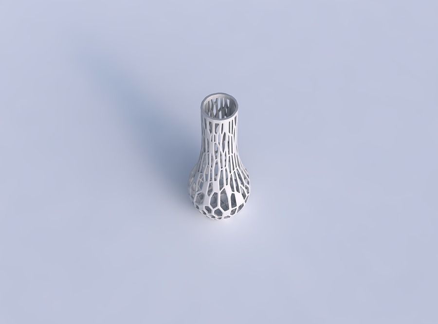 Vase curved 2 with faceted organic lattice 3D print model_1