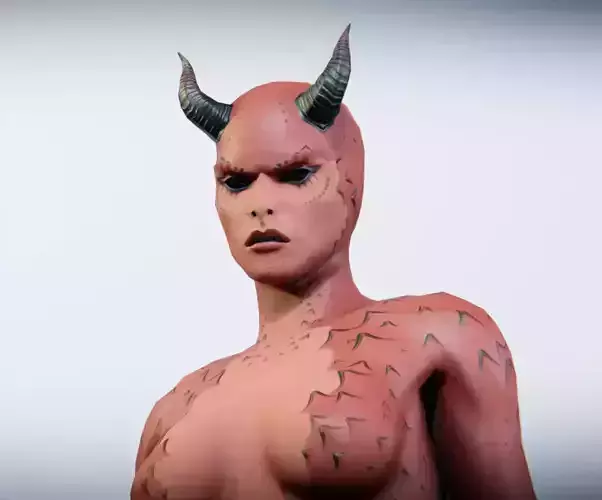 Devil Girl Low-poly 3D model