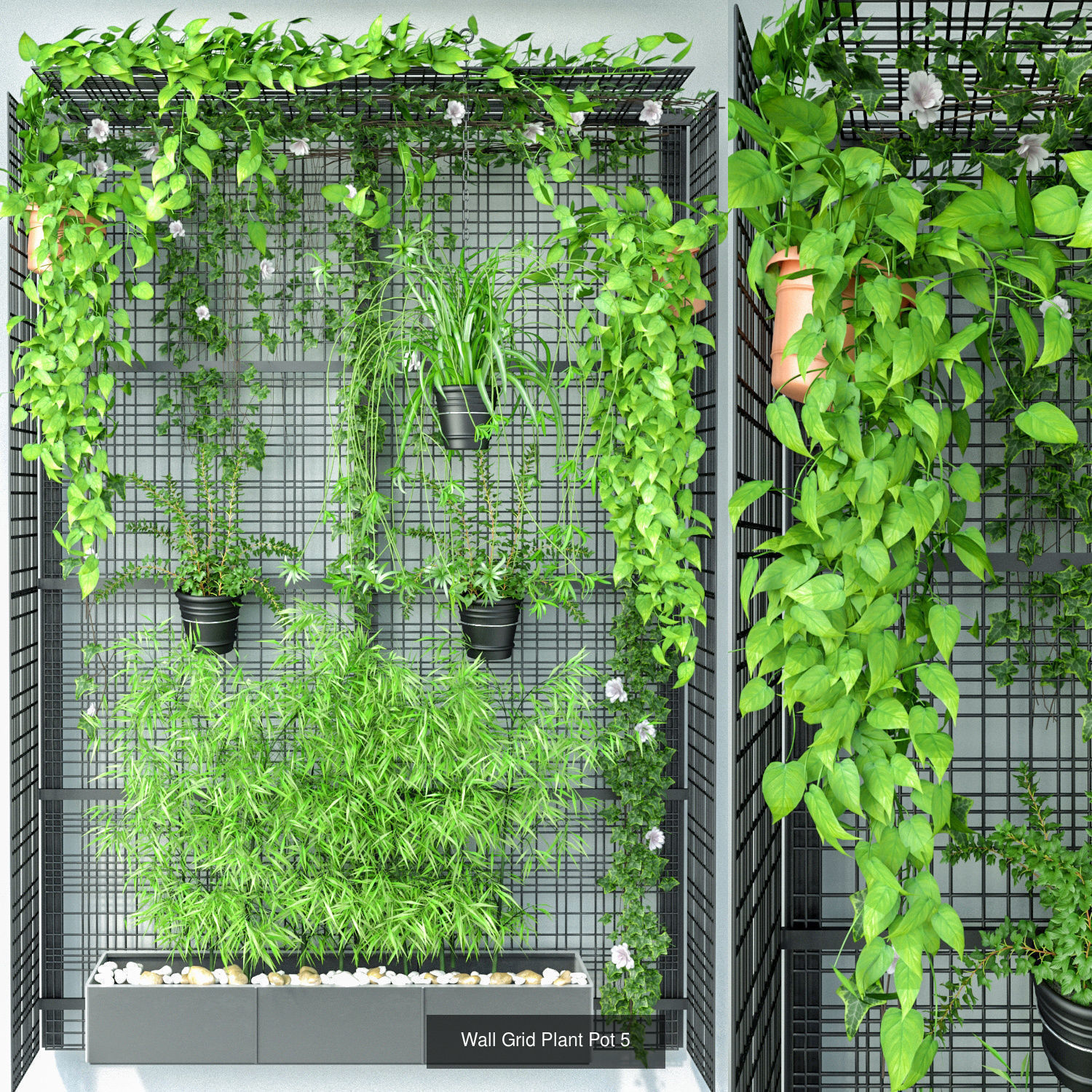 Wall Grid Plant Pot 3D Model Collection CGTrader