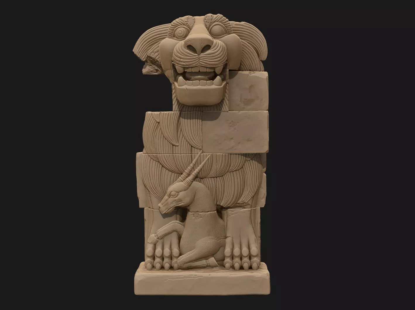 Lion of Al-Lat  sculpture 3D print model_0