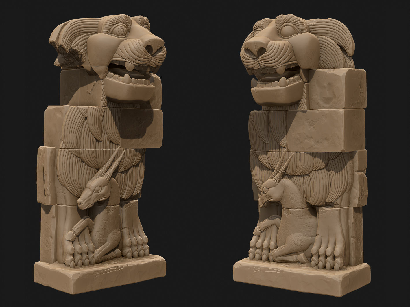 Lion of Al-Lat  sculpture 3D print model_2
