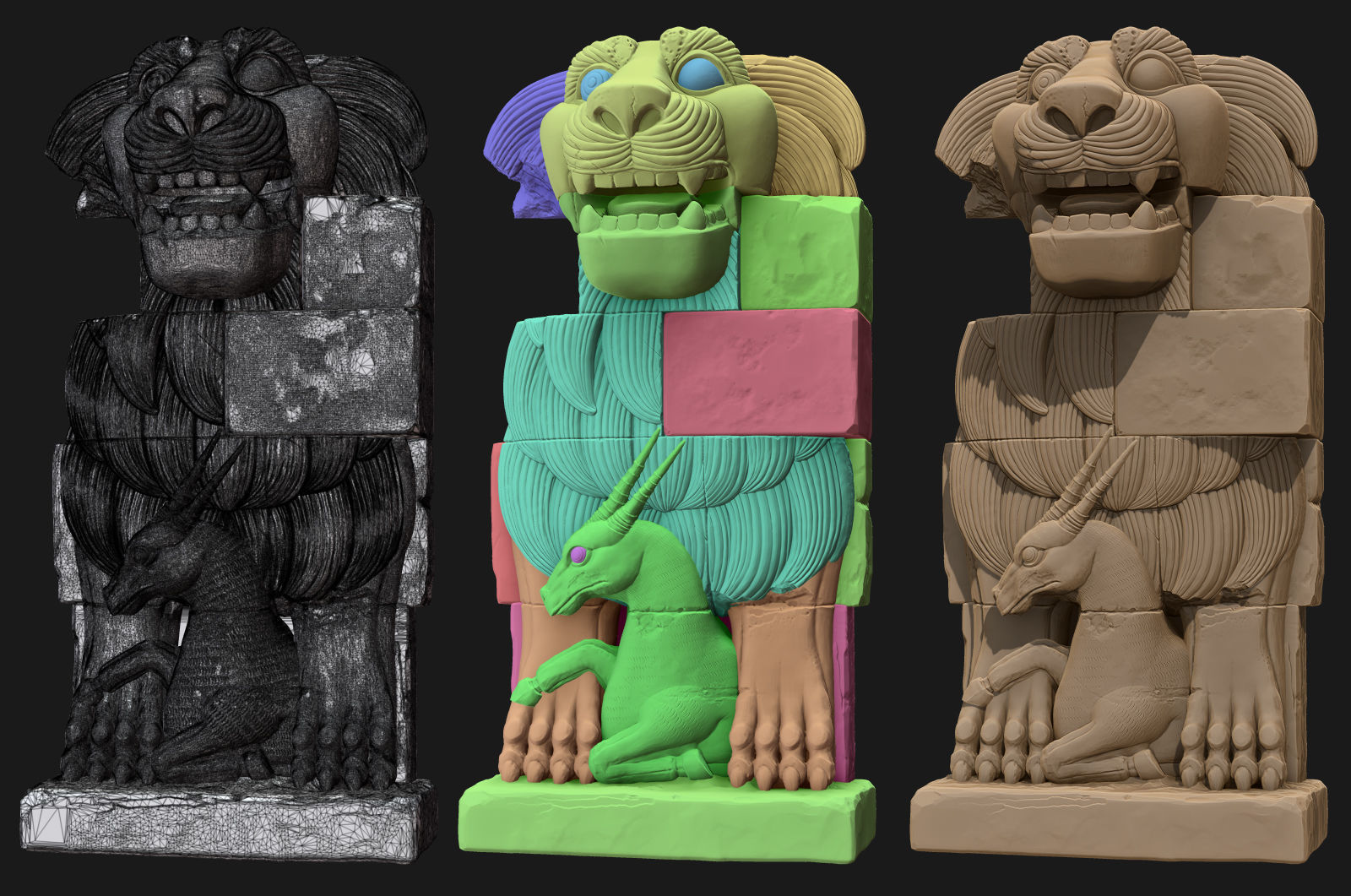 Lion of Al-Lat  sculpture 3D print model_5