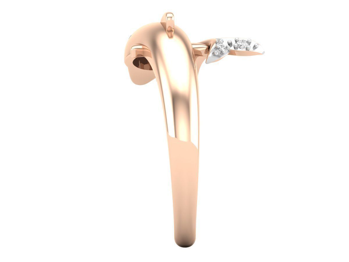 Dolphin Diamond Ring for woman 3D print model_21