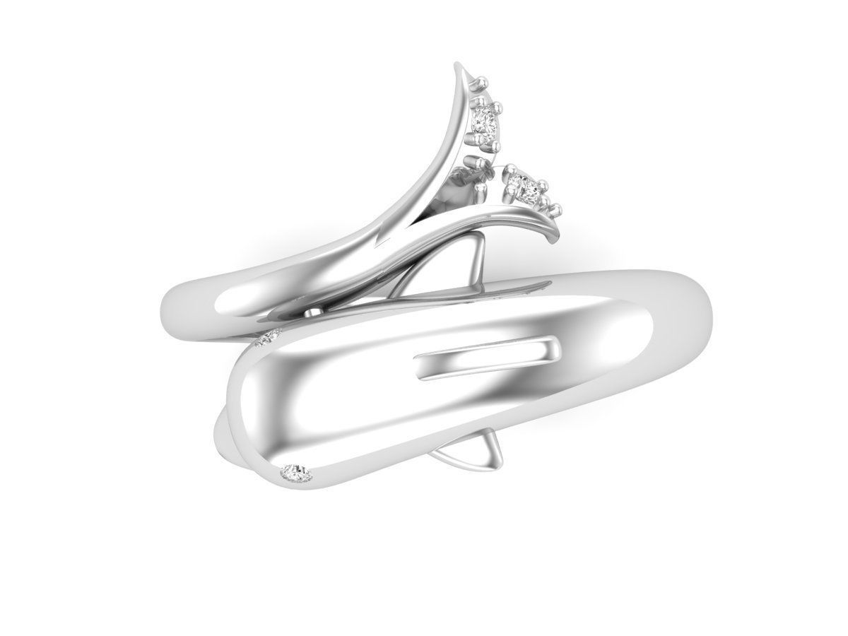 Dolphin Diamond Ring for woman 3D print model_14
