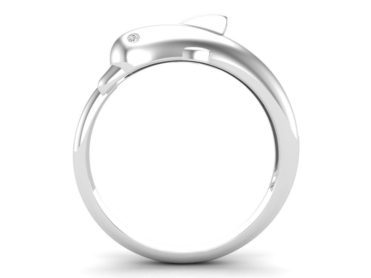 Dolphin Diamond Ring for woman 3D print model_15