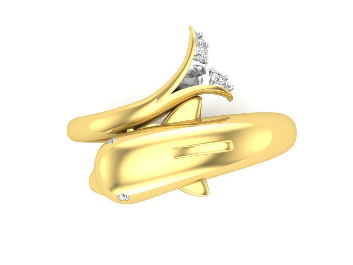 Dolphin Diamond Ring for woman 3D print model_13
