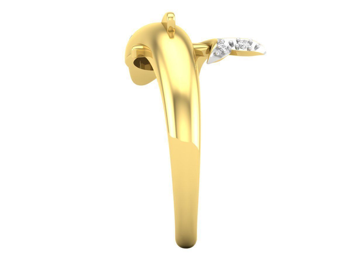 Dolphin Diamond Ring for woman 3D print model_22
