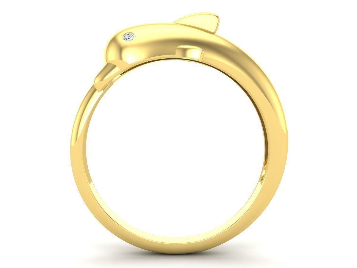 Dolphin Diamond Ring for woman 3D print model_17