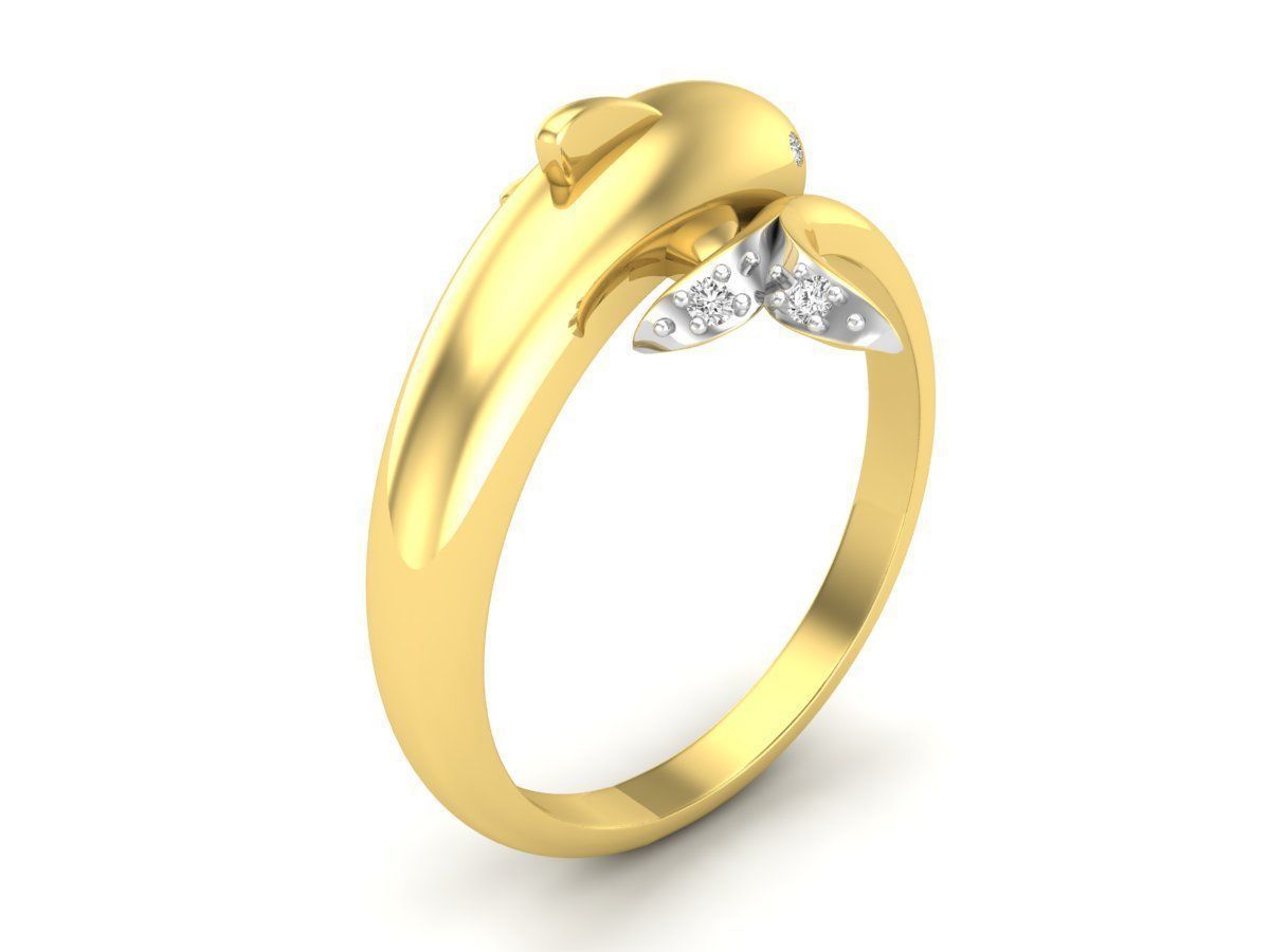 Dolphin Diamond Ring for woman 3D print model_20