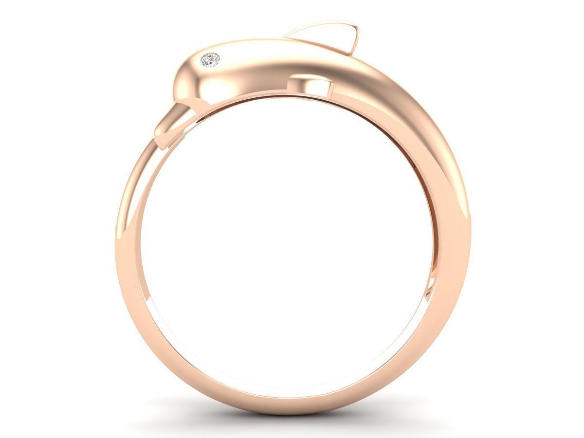 Dolphin Diamond Ring for woman 3D print model_16