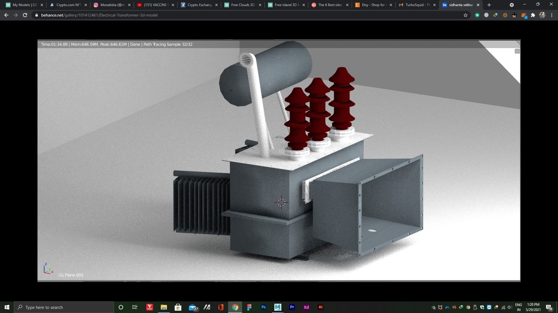 Electric 3d transformer  3D model_5