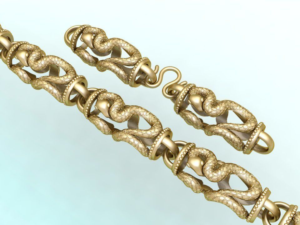 Snake necklace - Chain necklaces - Mens necklace - N233 3D print model_1