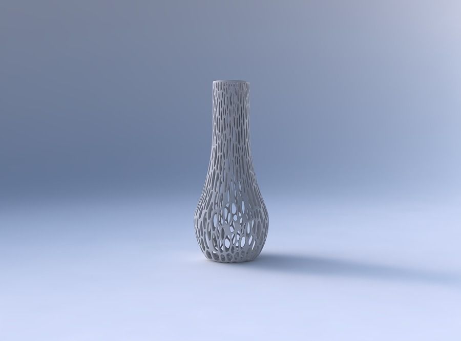 Vase curved 2 with fine organic lattice 3D print model_4