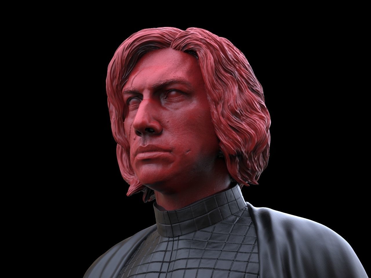 Kylo  Ren Adam Driver Bust 3D print model_3