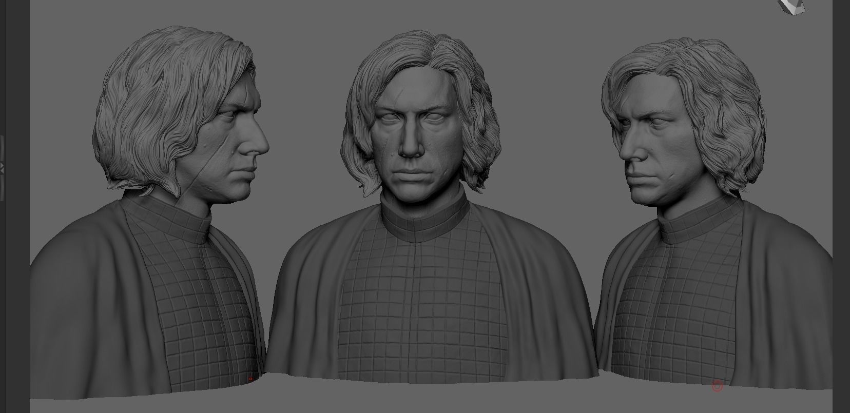 Kylo  Ren Adam Driver Bust 3D print model_18