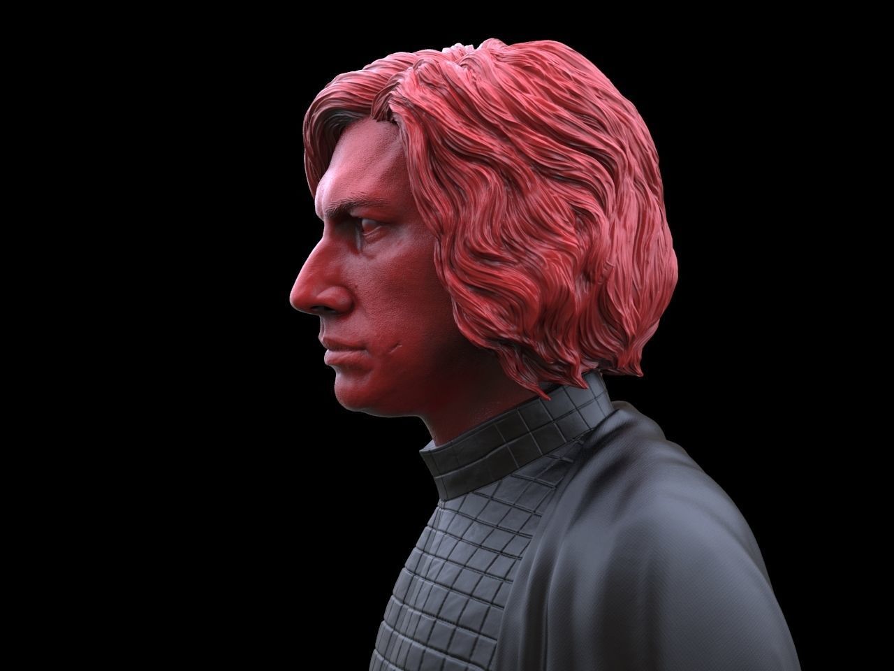 Kylo  Ren Adam Driver Bust 3D print model_5