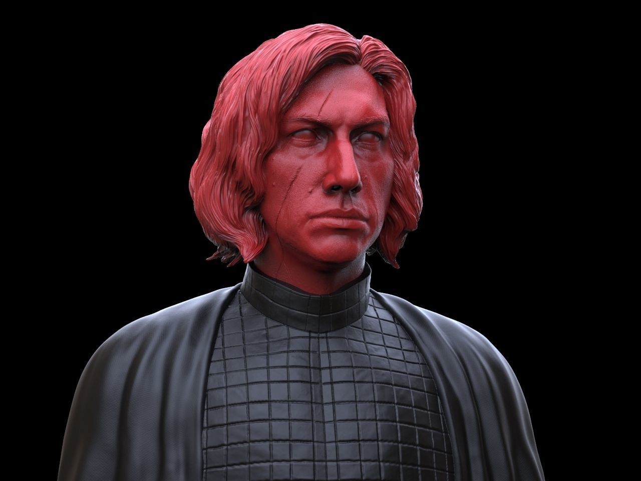 Kylo  Ren Adam Driver Bust 3D print model_1
