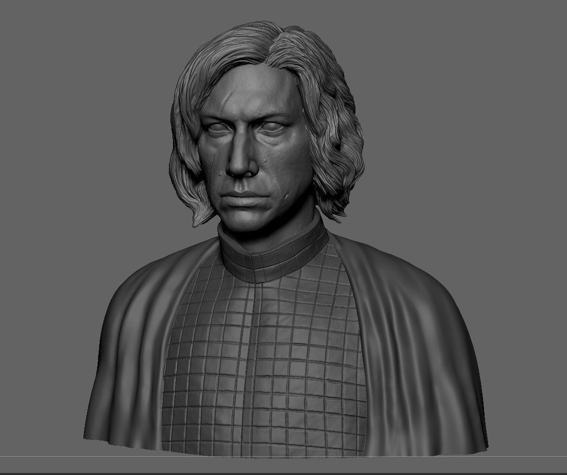 Kylo  Ren Adam Driver Bust 3D print model_8