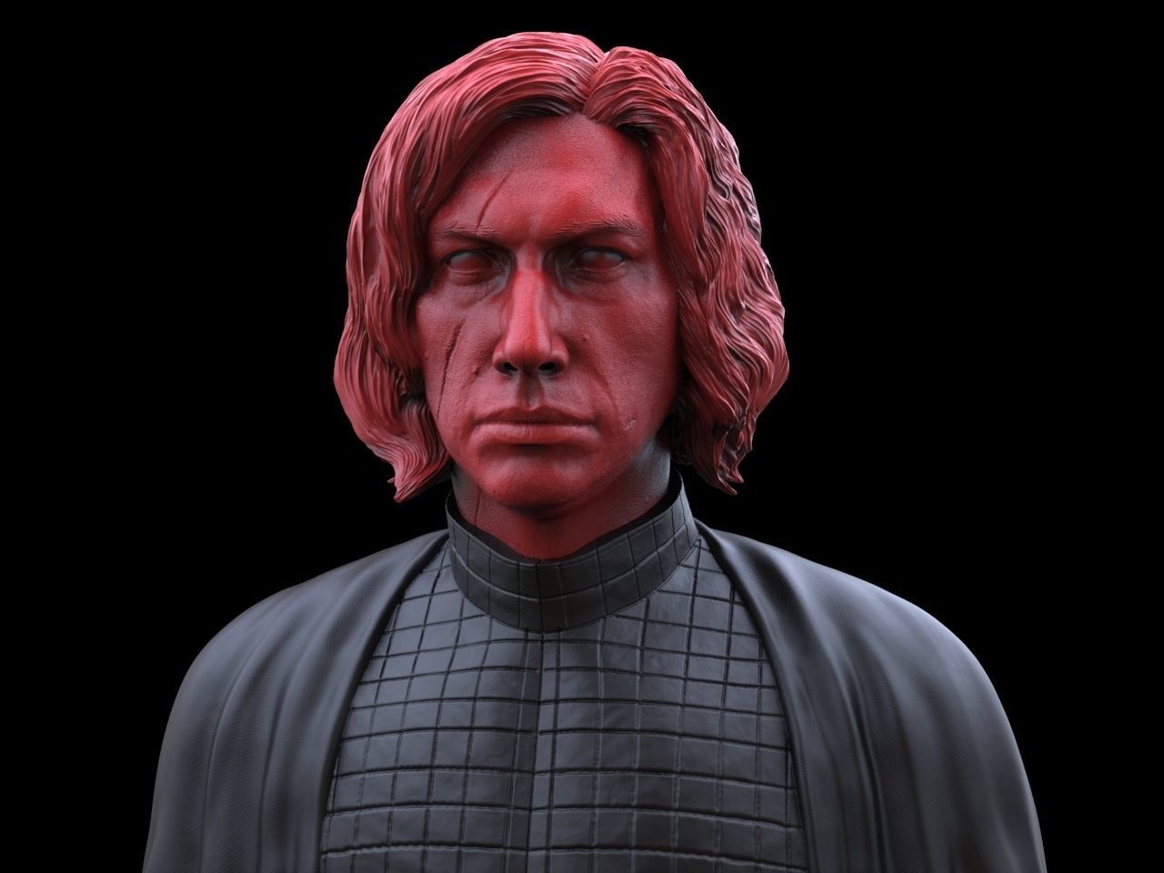 Kylo  Ren Adam Driver Bust 3D print model_2