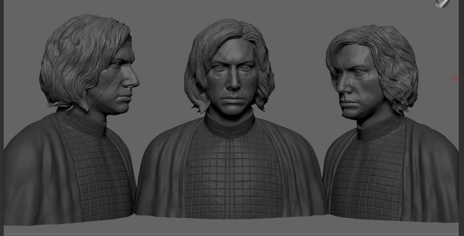 Kylo  Ren Adam Driver Bust 3D print model_19