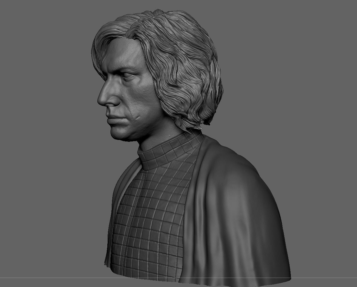 Kylo  Ren Adam Driver Bust 3D print model_9