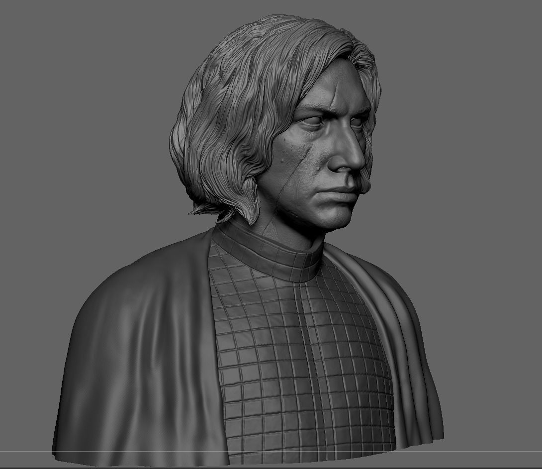 Kylo  Ren Adam Driver Bust 3D print model_15