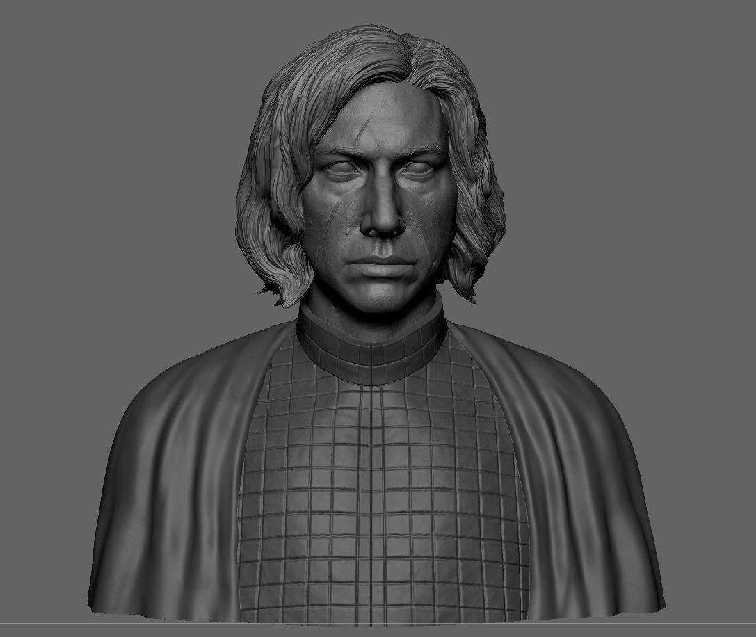 Kylo  Ren Adam Driver Bust 3D print model_7