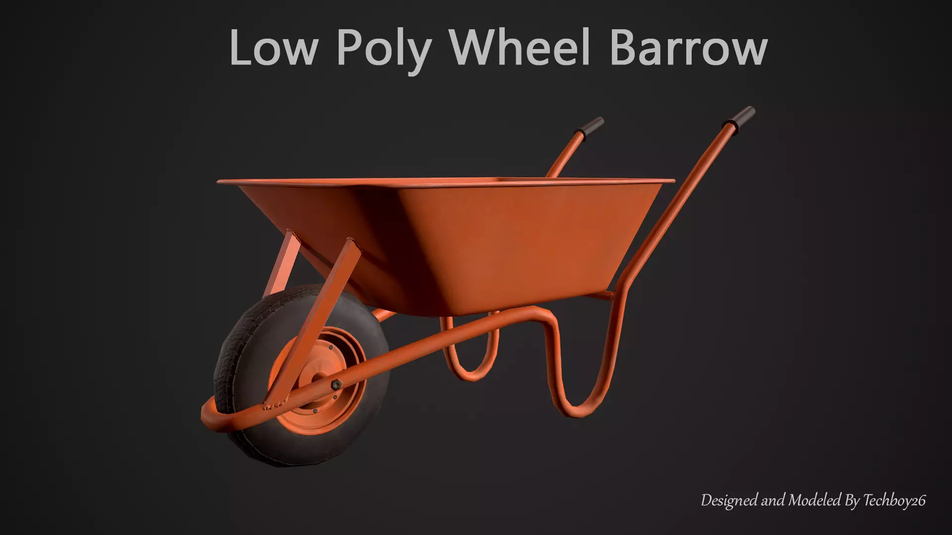 Low Poly Wheel Barrow Free low-poly 3D model_0