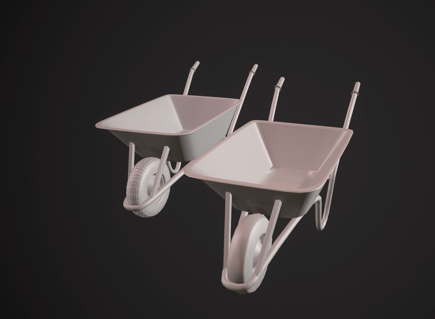 Low Poly Wheel Barrow Free low-poly 3D model_10