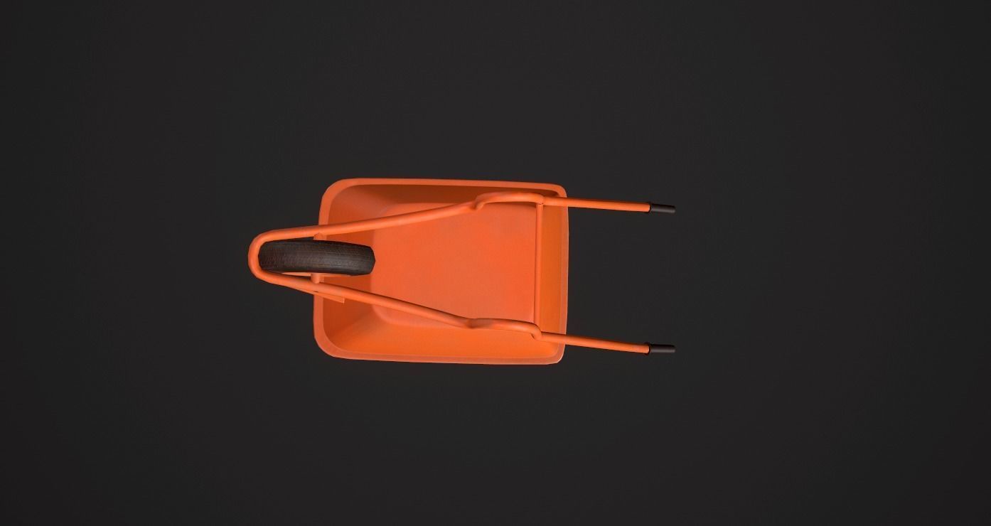 Low Poly Wheel Barrow Free low-poly 3D model_7