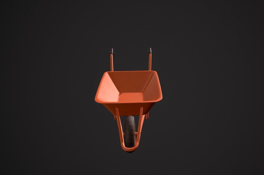 Low Poly Wheel Barrow Free low-poly 3D model_4