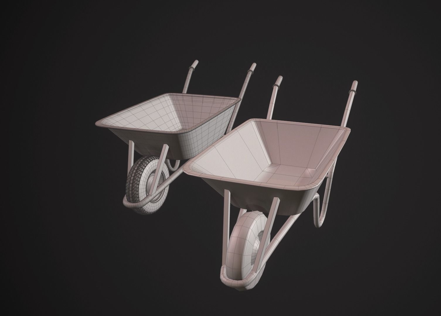 Low Poly Wheel Barrow Free low-poly 3D model_11