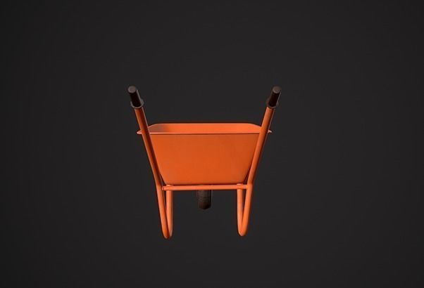 Low Poly Wheel Barrow Free low-poly 3D model_5