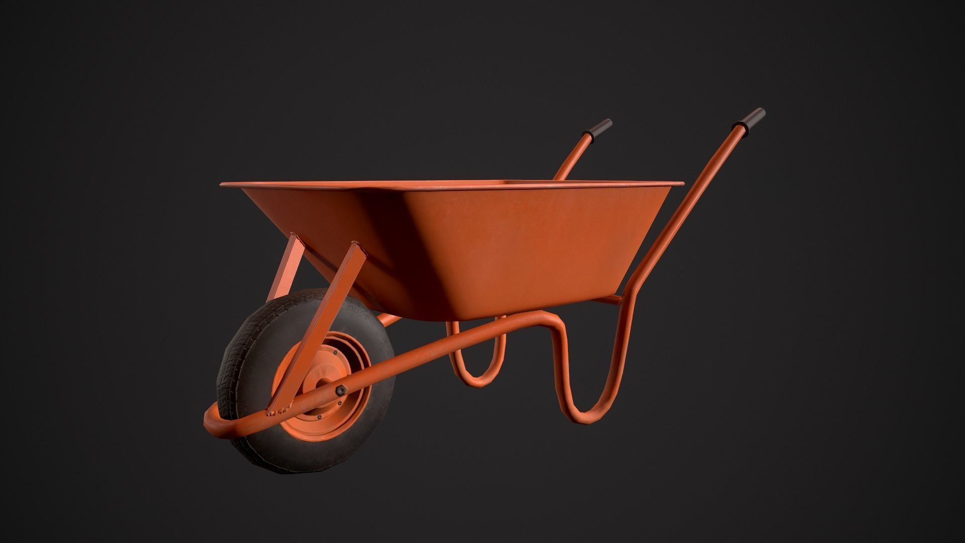 Low Poly Wheel Barrow Free low-poly 3D model_2