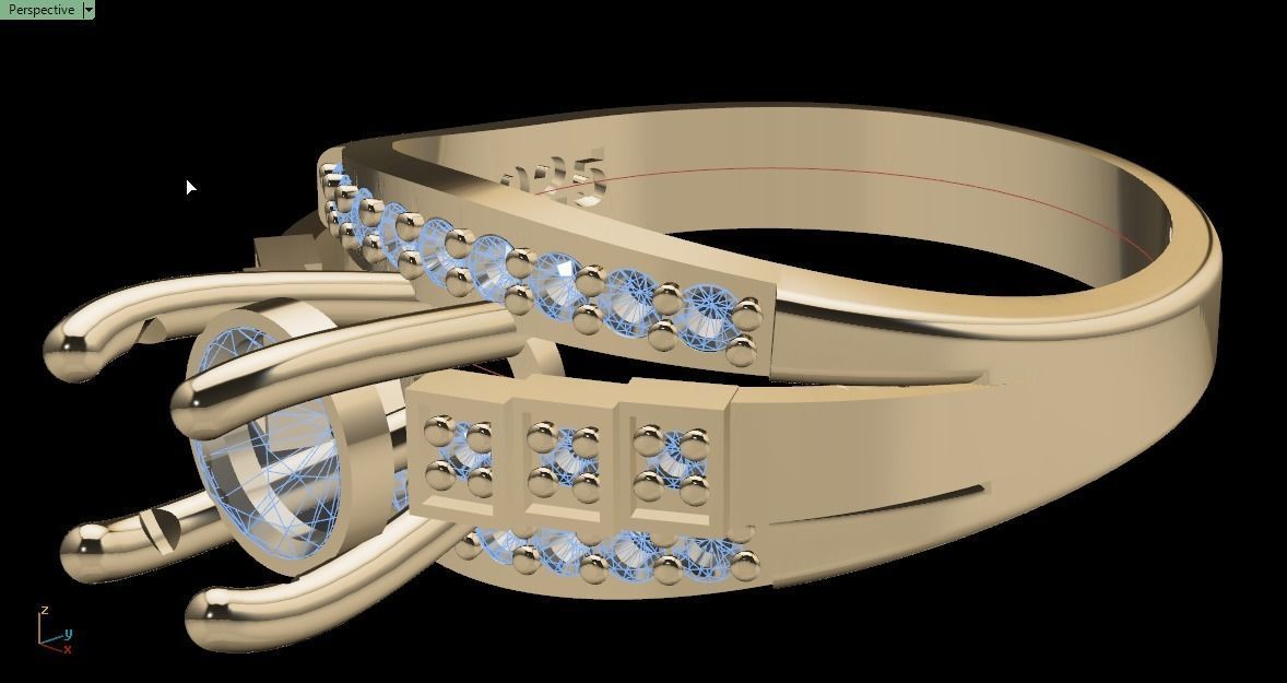 solitaire ring 3D print model_20