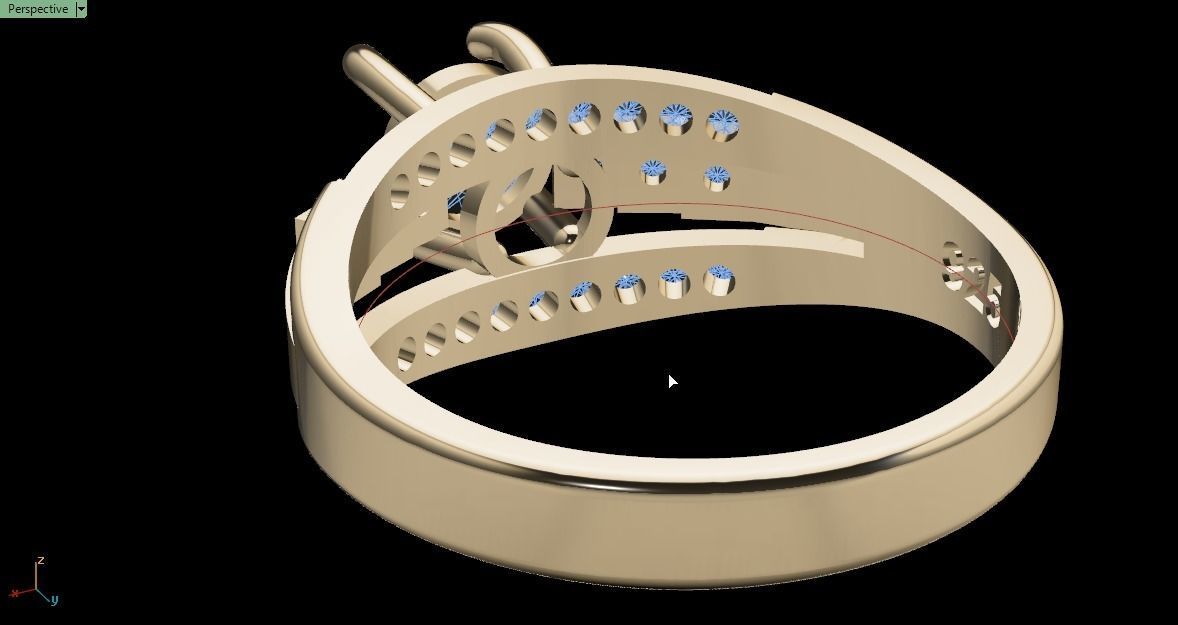 solitaire ring 3D print model_5