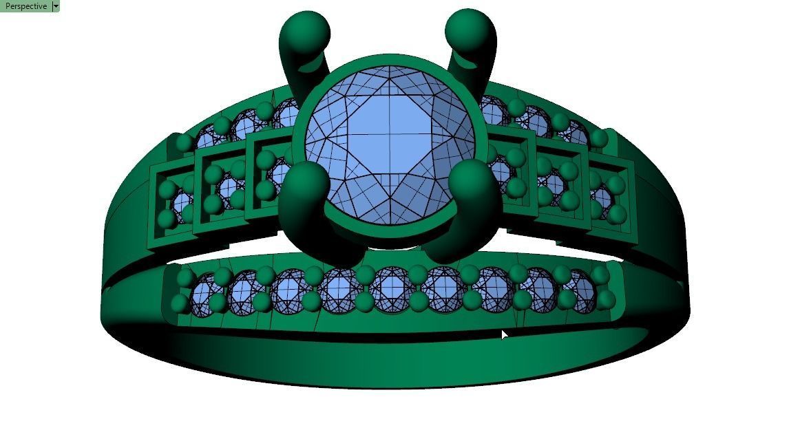 solitaire ring 3D print model_12