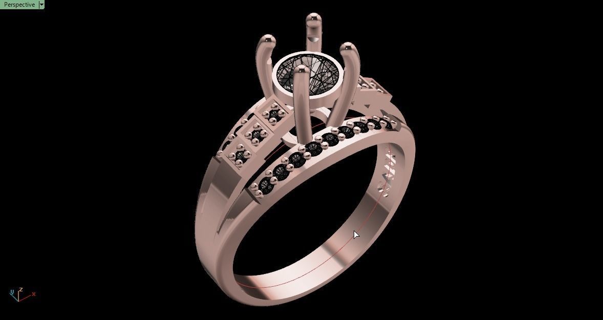 solitaire ring 3D print model_9