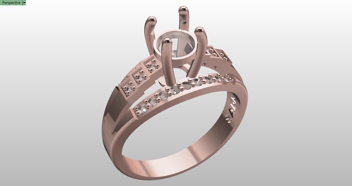 solitaire ring 3D print model_13