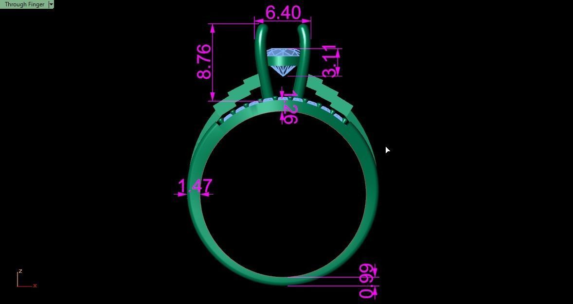 solitaire ring 3D print model_15