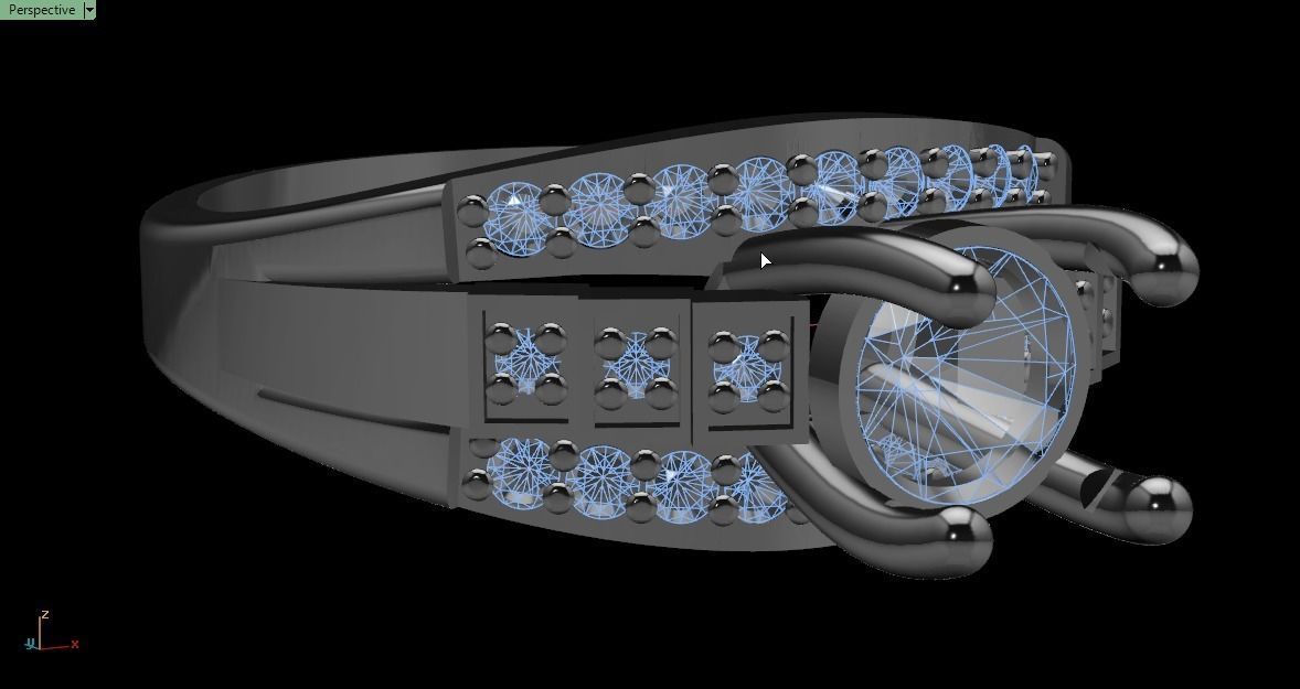 solitaire ring 3D print model_7