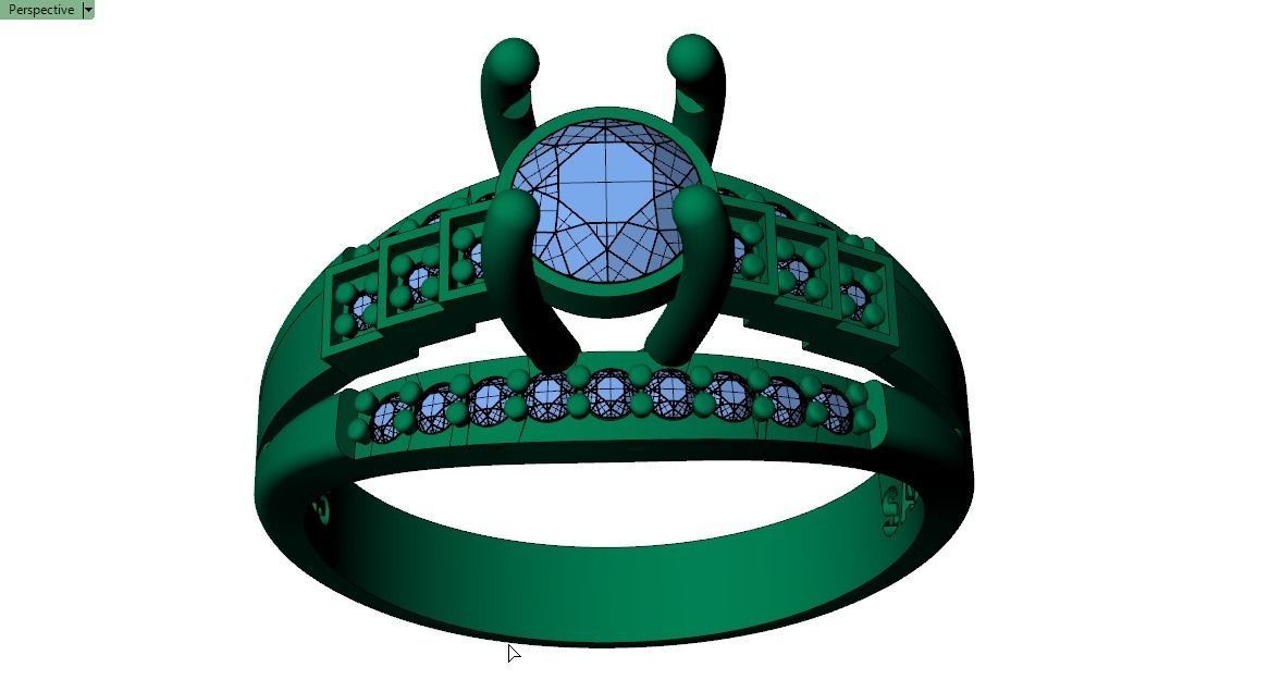 solitaire ring 3D print model_10