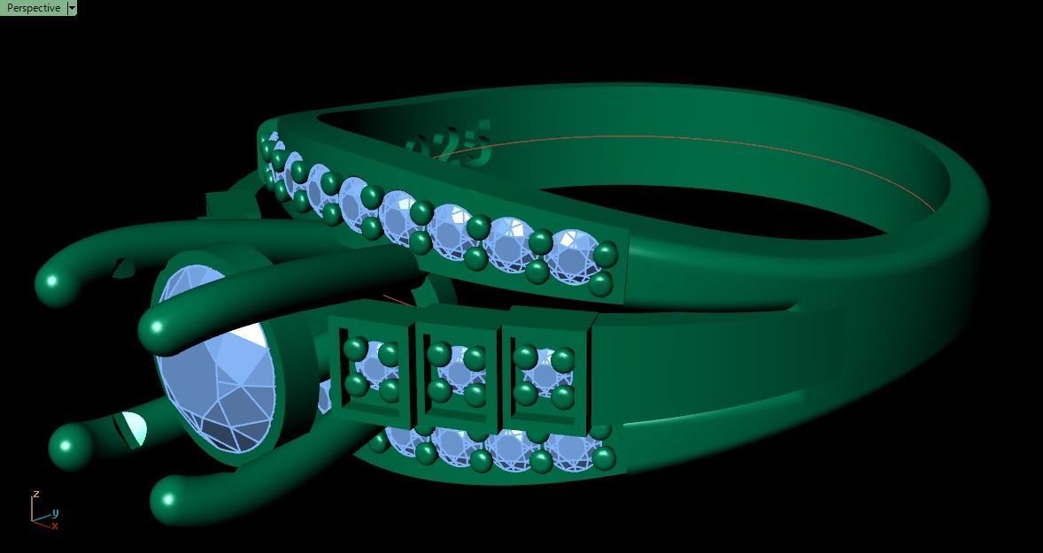 solitaire ring 3D print model_19