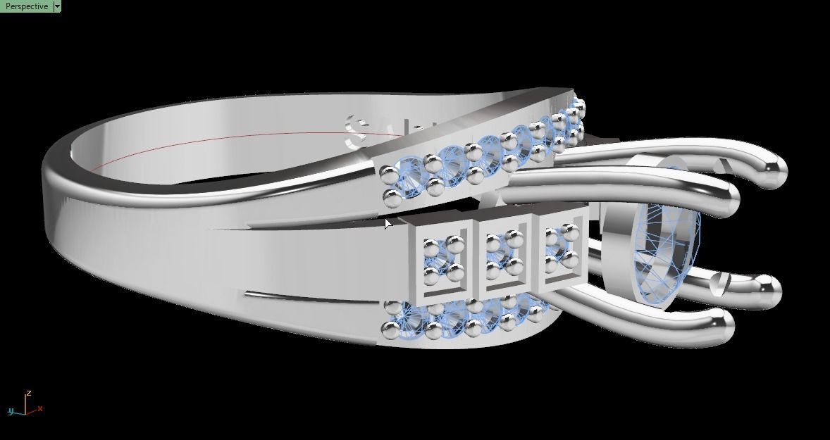 solitaire ring 3D print model_6