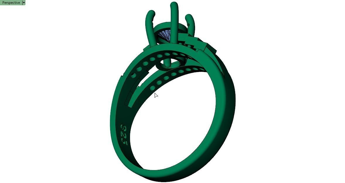 solitaire ring 3D print model_11
