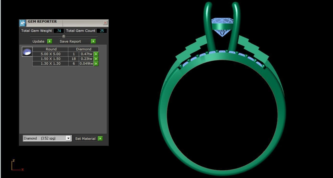solitaire ring 3D print model_22