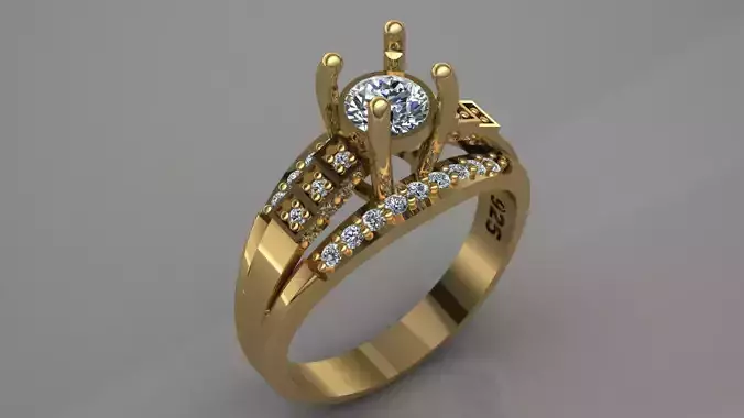 solitaire ring 3D print model