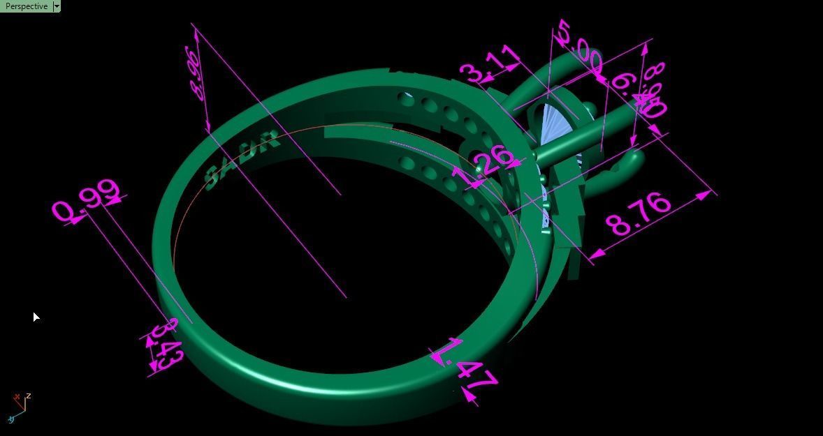 solitaire ring 3D print model_18