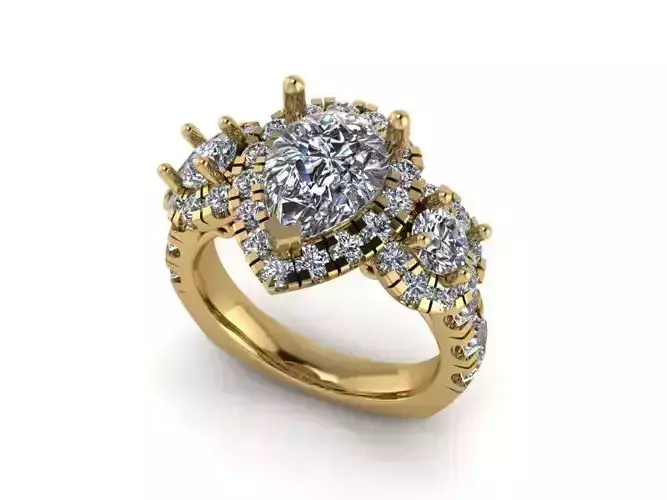 Pear Shape Halo Ring 282